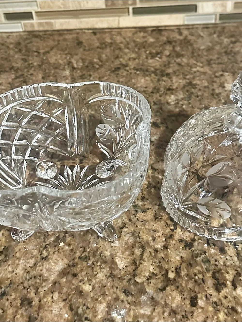 Cut Crystal Lidded Candy Dish - Clear